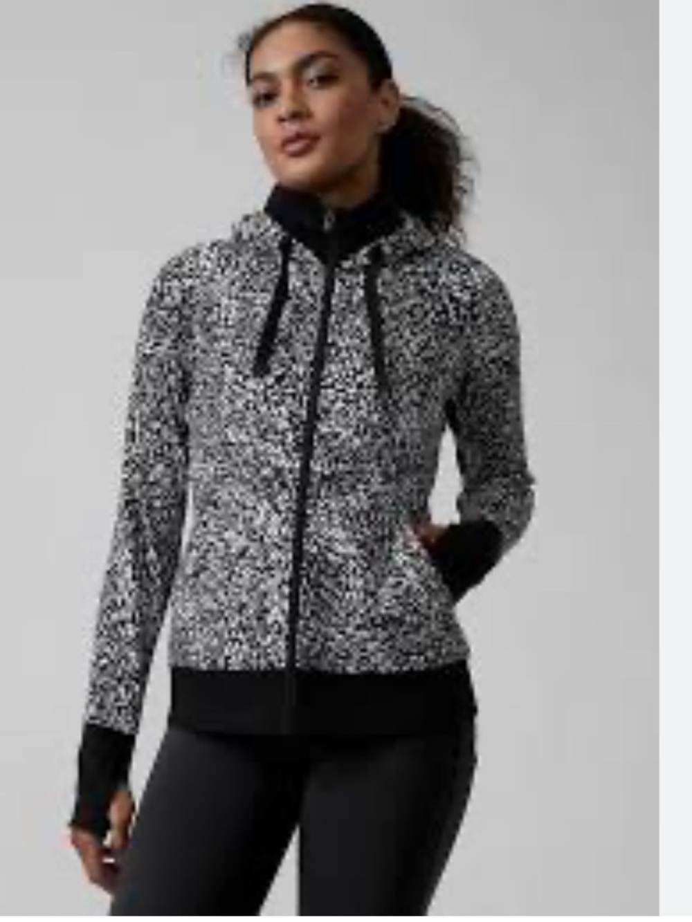 Athleta Zip Up Triumph Printed Hoodie Sweatshirt Large